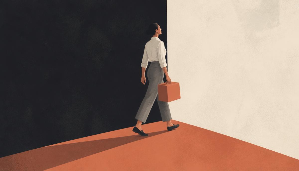 Illustratie van een professional die de regie pakt en een eigen richting kiest